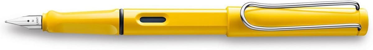 Lamy Safari Fountain Pen (19M) White & 5 Black Ink Cartridges