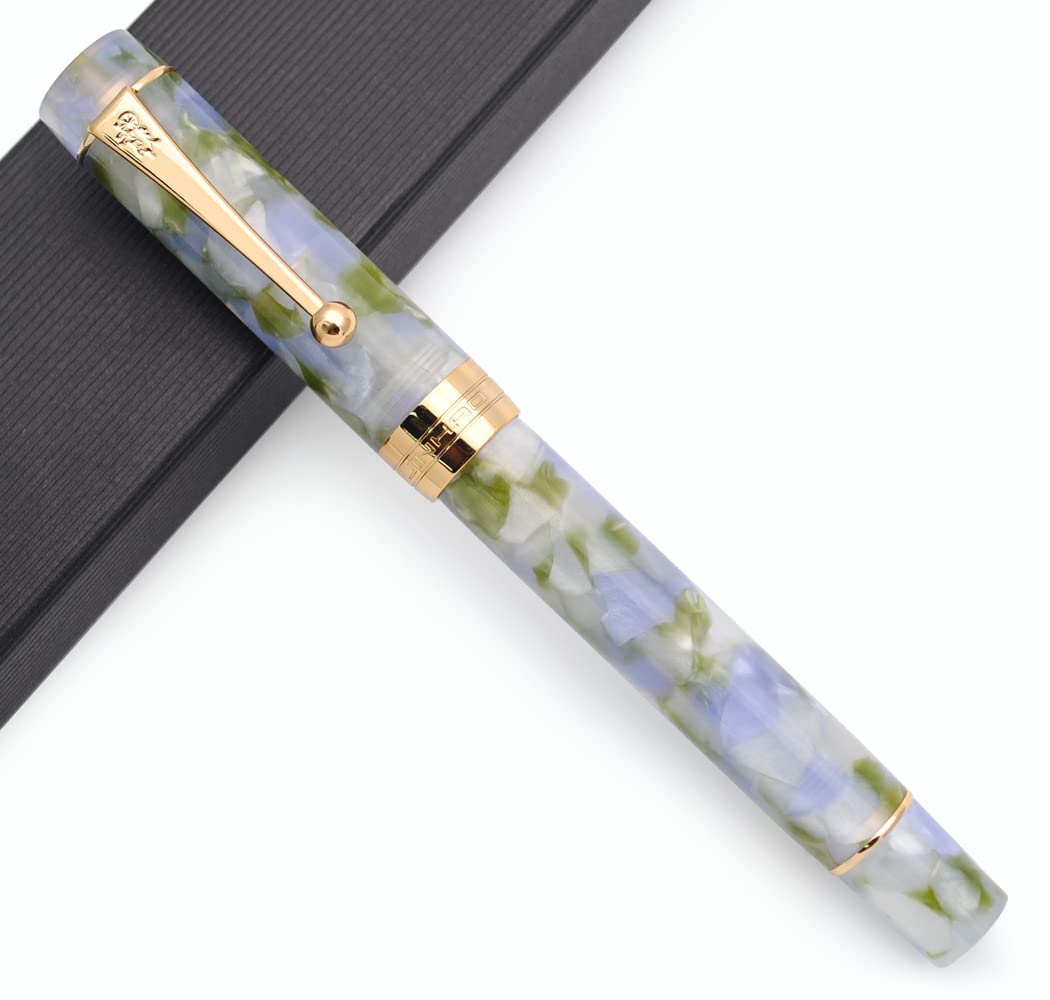 JINHAO 100 Fountain Pen with Ink Converter (Medium Nib 0.7mm, Light Blue)