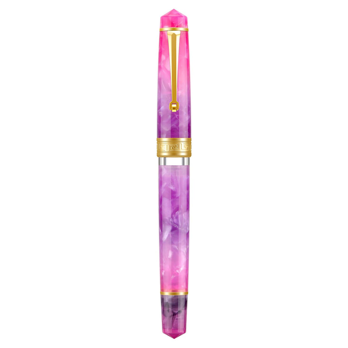 Asvine P20 Piston Fountain Pen Gradual Yellow Resin, Iridium Extra Fine Nib Gold Trim Smooth Writer Collection with Case Set