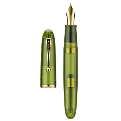 Jinhao 9019 Fountain Pen Dadao Series Green Acrylic #8 Heartbeat Fine Nib Large Converter Smooth Writing Instrument