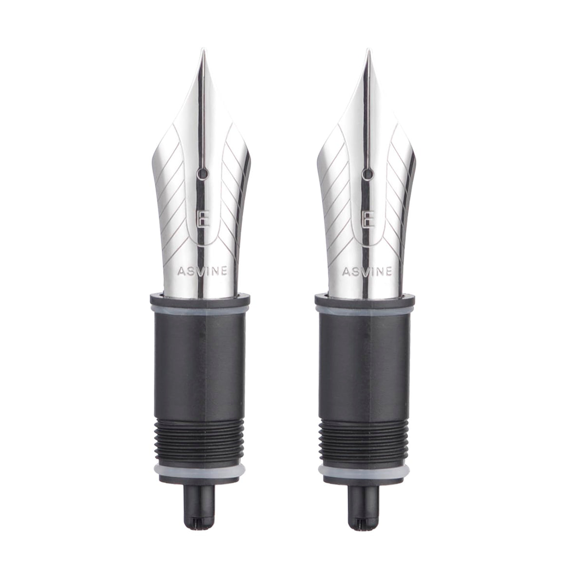 Asvine Set of 2 Number 8 Fountain Pen Replacement 1.1 Stub Nib - Compatible with C2000, V800 and C80- Gold