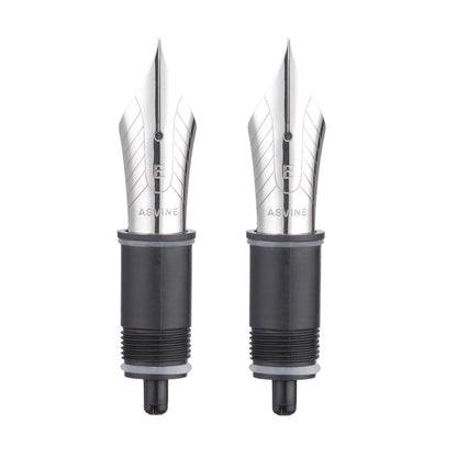 Asvine Set of 2 Number 8 Fountain Pen Replacement 1.1 Stub Nib - Compatible with C2000, V800 and C80- Gold