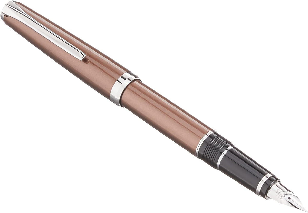 PILOT Metal Falcon Collection Fountain Pen, Brown Barrel, Fine Nib (60572)