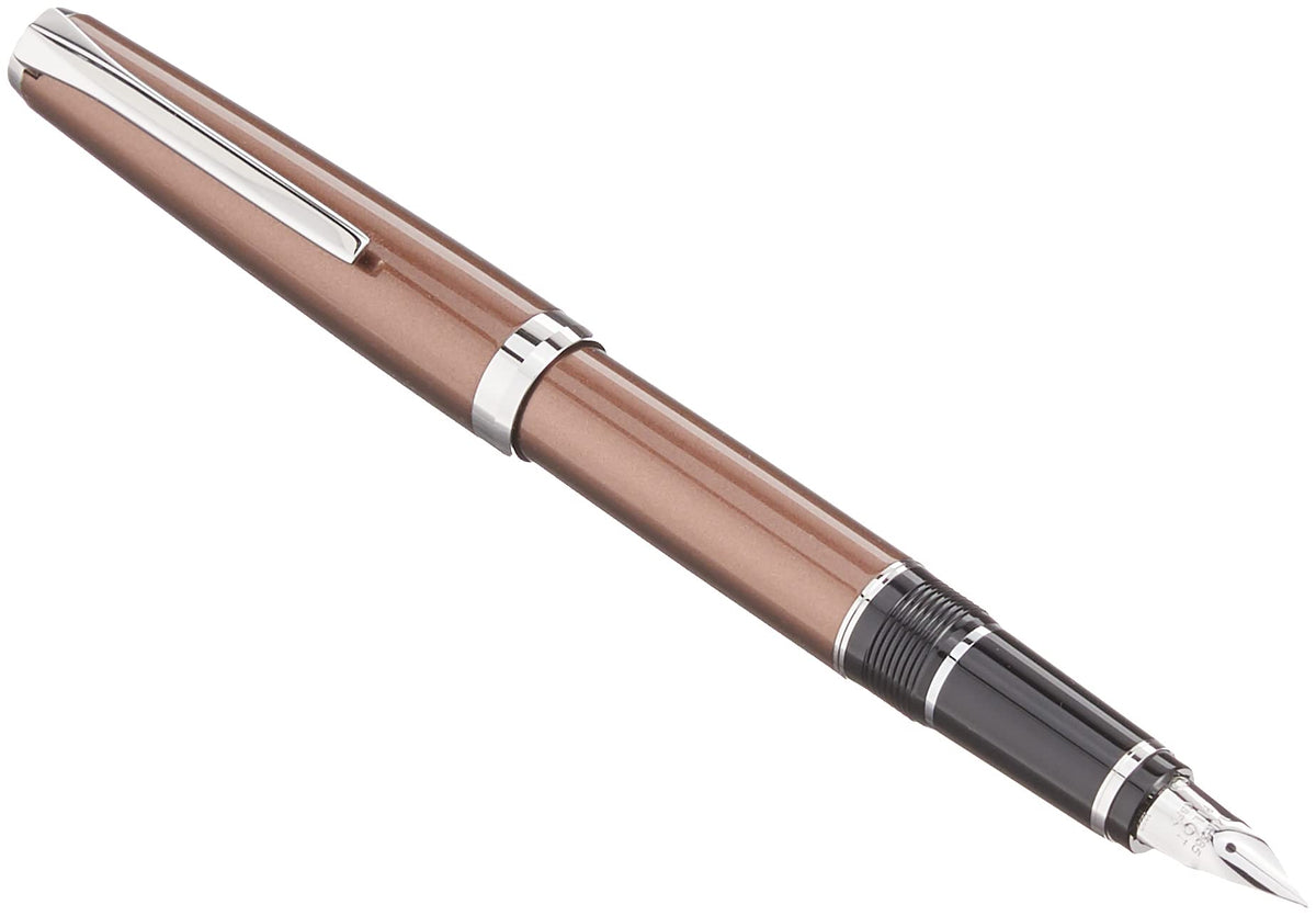 PILOT Metal Falcon Collection Fountain Pen, Brown Barrel, Fine Nib (60572)