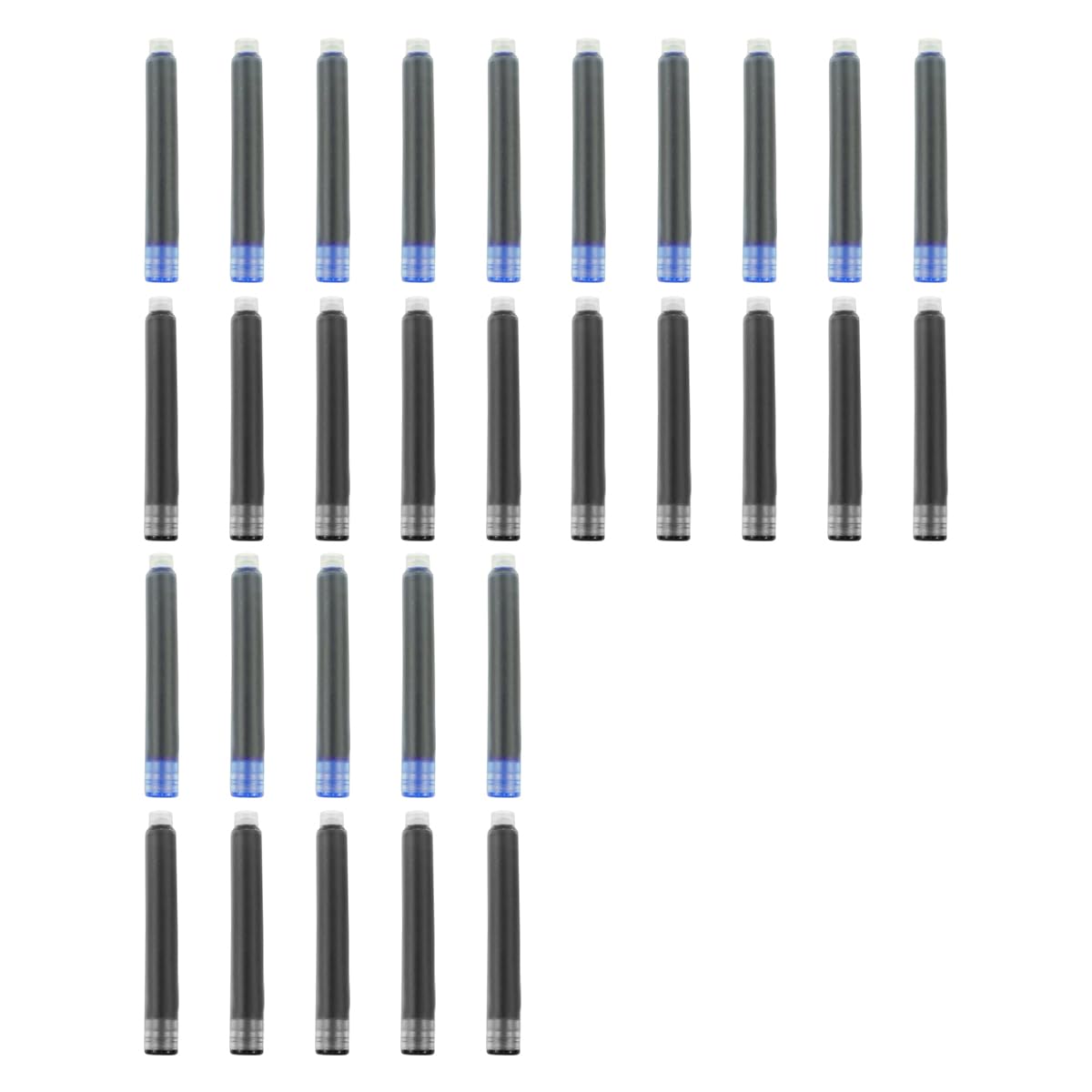YUNCHUN 40PCS Fountain Pen Ink Refills, 3.4 mm Ink Cartridges Sets for Hongdian, Ink Pen Writing Supplies International Standard Ink Refills, Smooth Writing, Large Capacity and Easy Carry Black + Blue