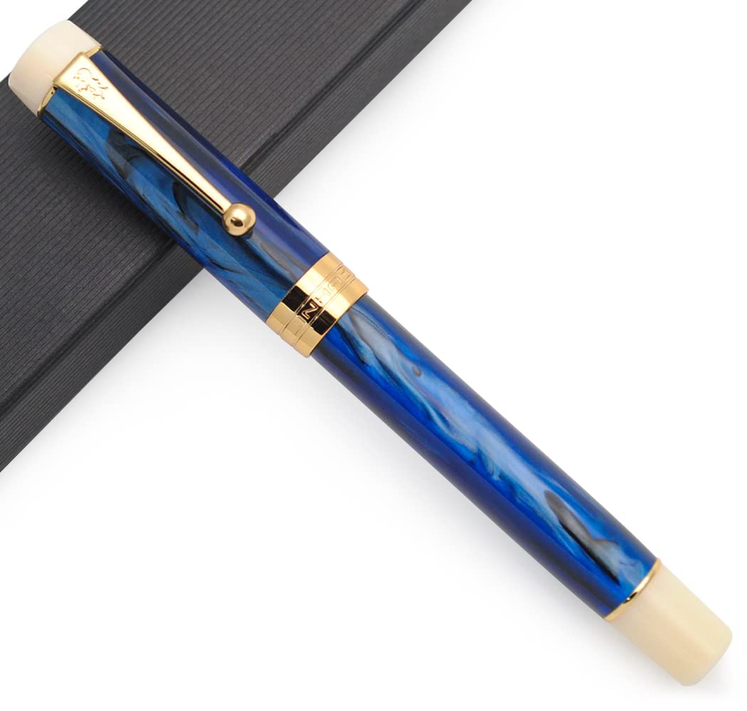 JINHAO 100 Fountain Pen with Ink Converter (Medium Nib 0.7mm, Light Blue)