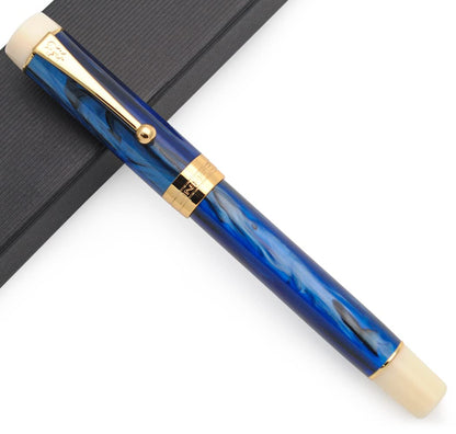 JINHAO 100 Fountain Pen with Ink Converter (Medium Nib 0.7mm, Light Blue)