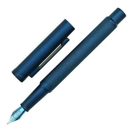 Hongdian Dark Blue Forest Fountain Pen Bent Nib Beautiful Tree Texture Excellent Metal Writing Pen