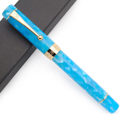 JINHAO 100 Fountain Pen with Ink Converter (Medium Nib 0.7mm, Light Blue)
