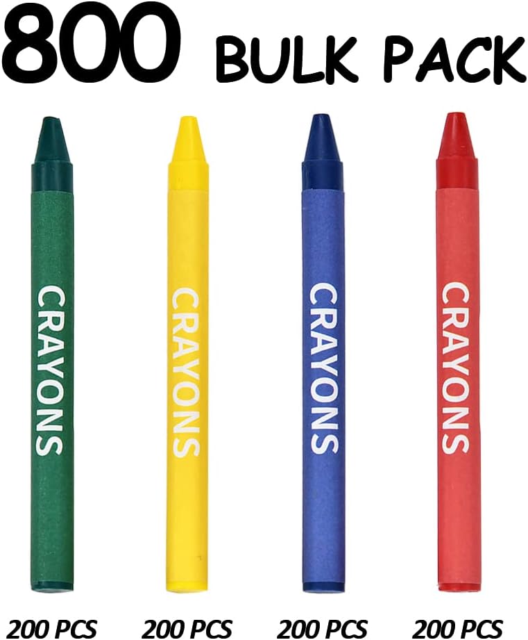 Rarlan Crayons Bulk, 4 Classic Colors, 200 Boxes, 800 Count Crayons