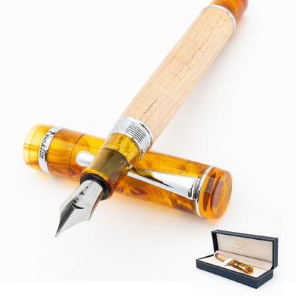 Conklin Duragraph Special Edition Fountain Pen Voyager - Broad Nib, Unique Writing Instrument with Birchwood Barrel
