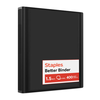 Staples Better Binder, 3 Inch D-Ring, Blue, Reinforced Rubber Spine