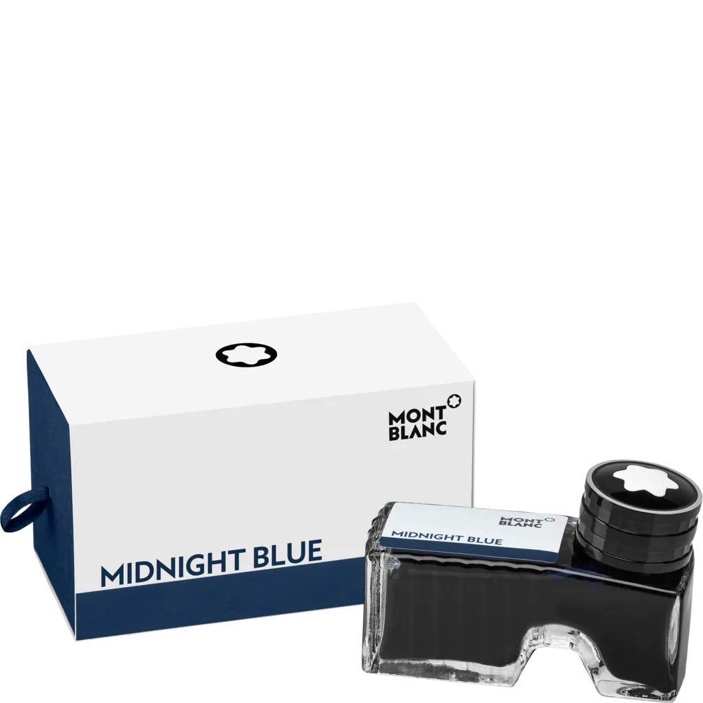 Montblanc Ink Cartridges Midnight Blue 105195 – Short International Standard Fountain Pen Refills in Blue-Black – 8 Pen Cartridges