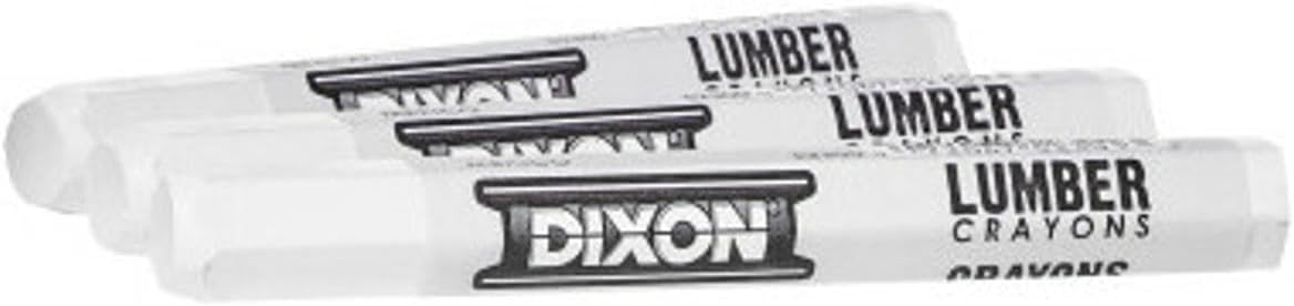 DIXON Industrial Lumber Marking Crayons, 4.5" x 1/2" Hex, Yellow, 12-Pack (X49600)