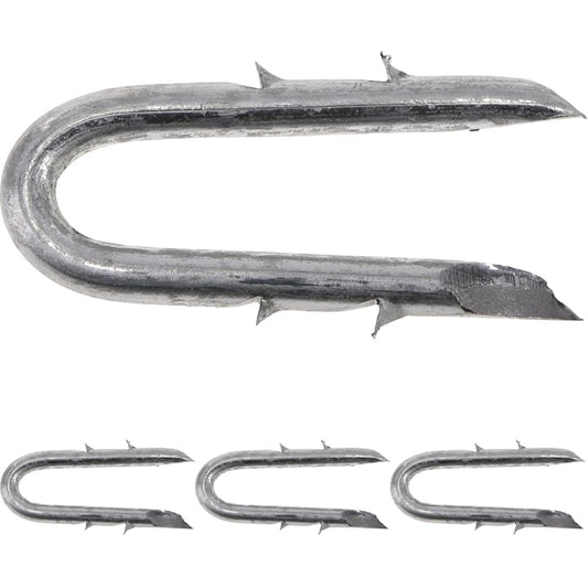 Double Barbed Fence Staples, #8 x 1-1/2in, 5lbs, Gray