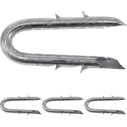 Double Barbed Fence Staples, #8 x 1-1/2in, 5lbs, Gray