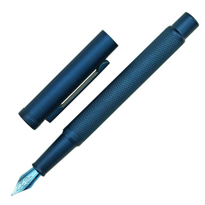 Hongdian Dark Blue Forest Fountain Pen Bent Nib Beautiful Tree Texture Excellent Metal Writing Pen