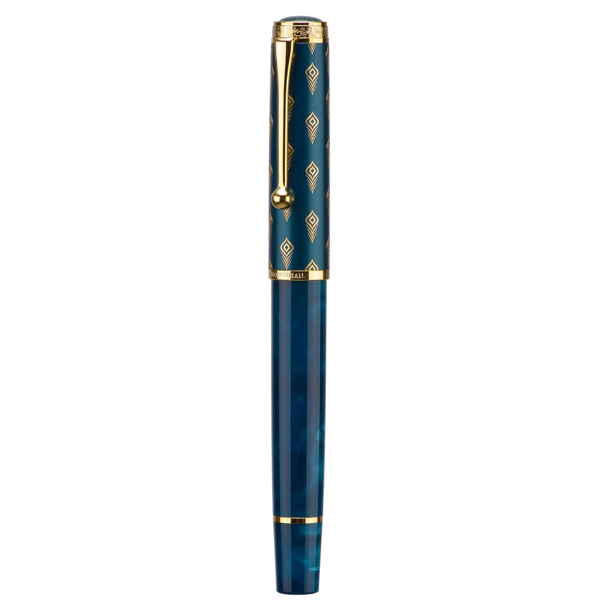 Hongdian N8S Gray Resin Fountain Pen Rabbit Pattern Cap, Iridium Extra Nib with Converter and Metal Pen Case Set