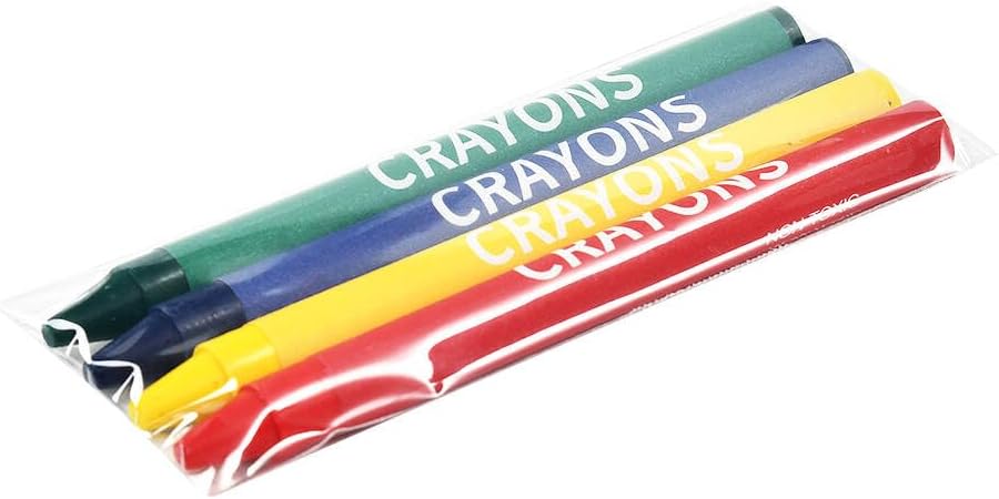 Madisi Crayons Bulk Pack, Regular Size, 4 Colors, 250 Packs, 1000 Count