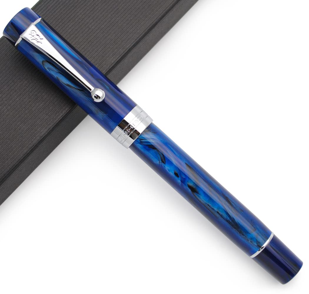 JINHAO 100 Fountain Pen with Ink Converter (Medium Nib 0.7mm, Light Blue)