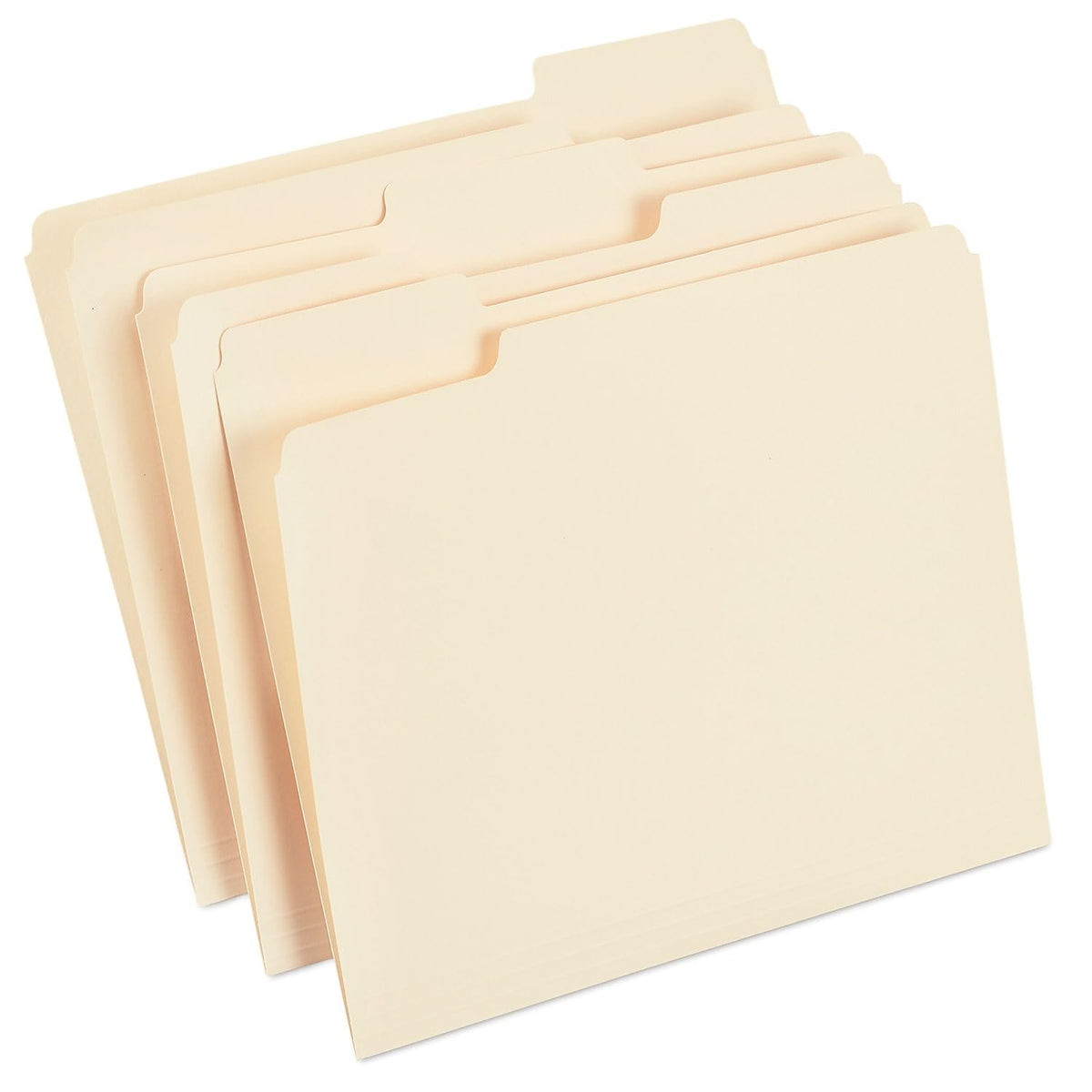 Staples File Folders, Letter Size, 1/3-Cut Tabs, Manila, 100/Pack