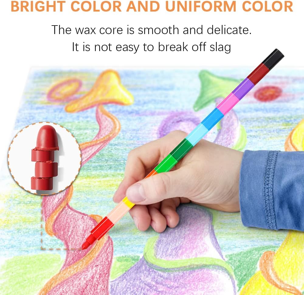 30 Pcs Stackable Crayons, Stacking Crayon Bulk for Kids,Party Favors (30)