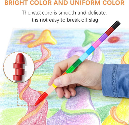 30 Pcs Stackable Crayons, Stacking Crayon Bulk for Kids,Party Favors (30)