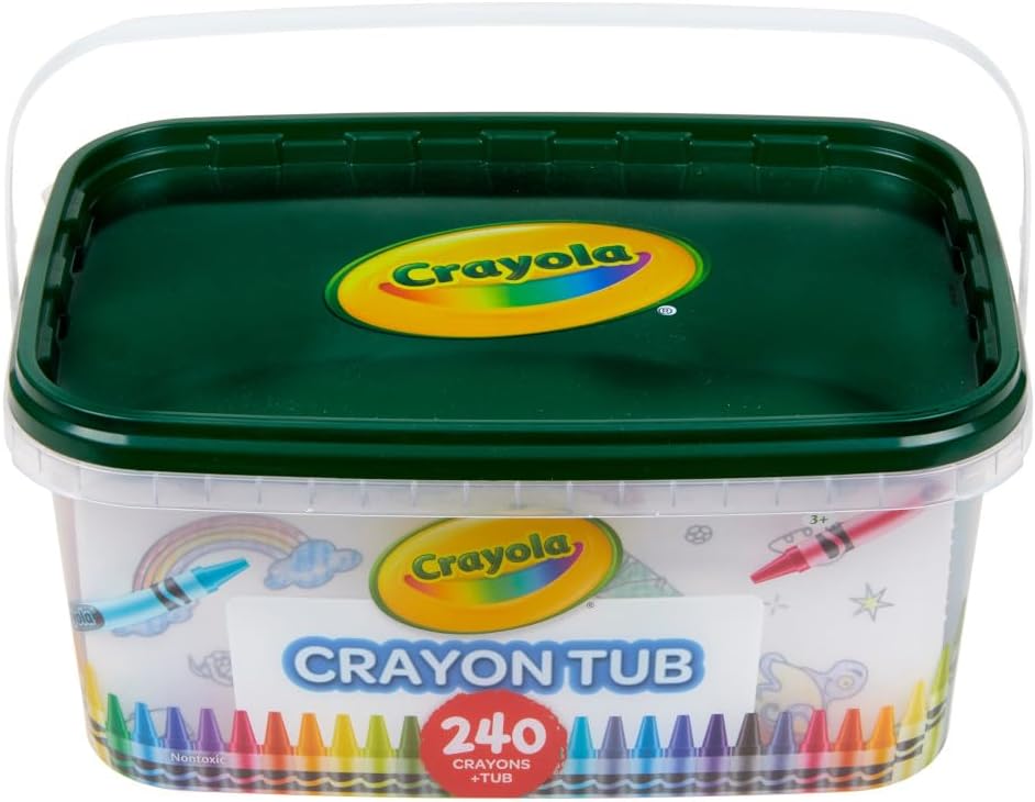 Crayola Crayon Tub (240ct), Bulk Crayons for Kids, Spring Craft Supplies, Classroom Coloring Gifts for Kids & Toddlers, Ages 3+ [Amazon Exclusive]