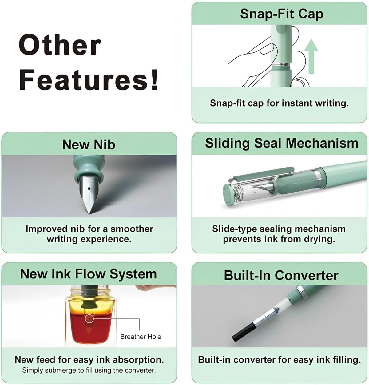 Sailor TUZU ADJUST Fountain Pen, Medium Nib (M), Rotating Nib Feature and Natural Fit Grip, Includes 2 Ink Cartridges (Black) and Converter, Limited Edition Clear Navy, 12-0541-442