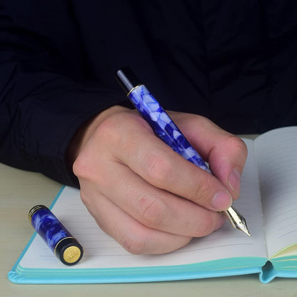 Jinhao Century Series 100 Fountain Pen, Dark Blue Marble, 18KGP Fine Nib With Ink Converter, Arrow Clip, Gift Box