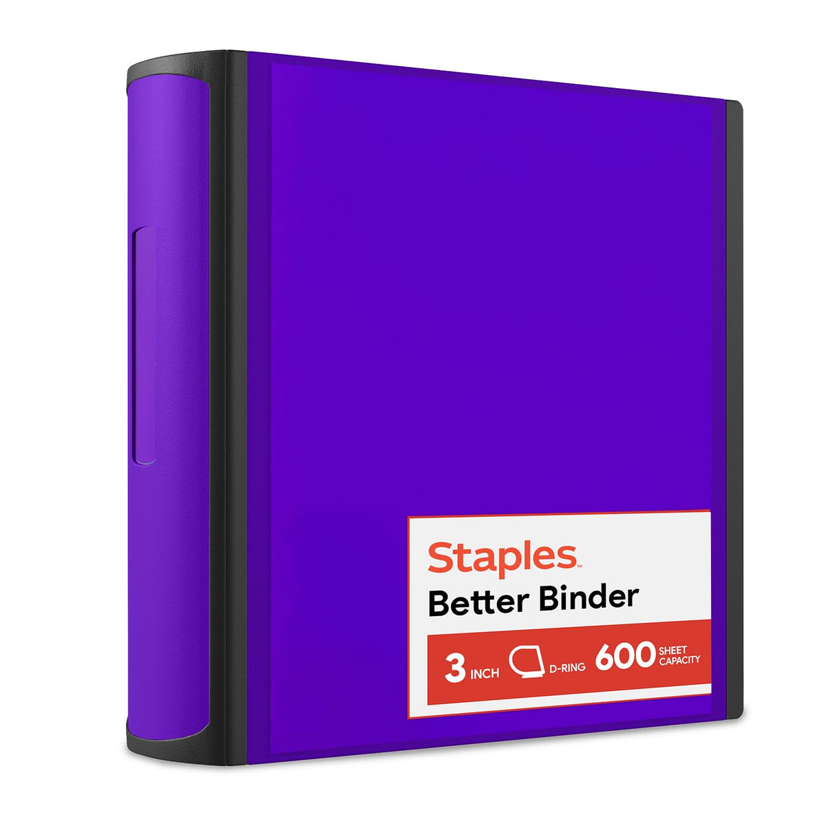 Staples Better Binder, 3 Inch D-Ring, Blue, Reinforced Rubber Spine