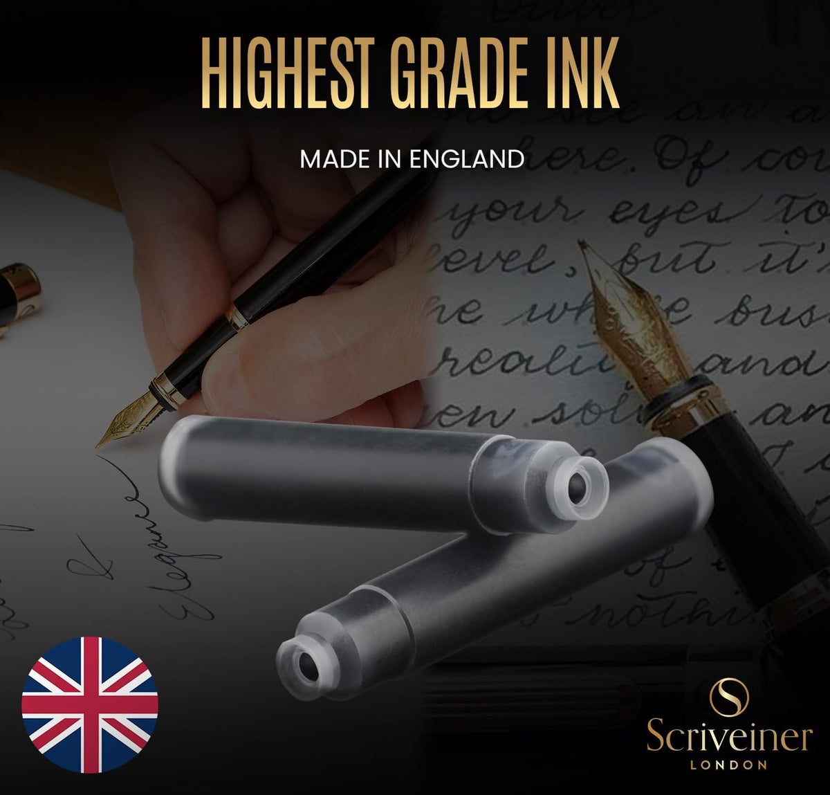 20 Black International Standard Ink Cartridges by Scriveiner