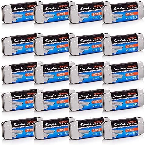 Swingline Staples, Optima, Premium, 1/4" Length, Jam Free, 210 Per Strip, 3,750/Box, 5 Pack (S7035565)