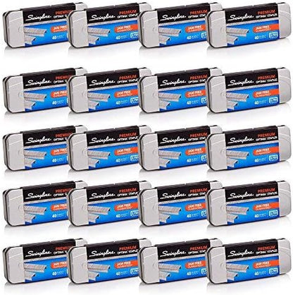 Swingline Staples, Optima, Premium, 1/4" Length, Jam Free, 210 Per Strip, 3,750/Box, 5 Pack (S7035565)