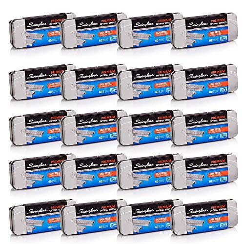 Swingline Staples, Optima, Premium, 1/4" Length, Jam Free, 210 Per Strip, 3,750/Box, 5 Pack (S7035565)