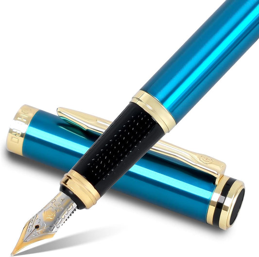 HERO 6177 Green Metal Fountain Pen, 0.5mm Smooth Iridium Fine Nib, Rotary Ink Converter Included, Fits 3.4mm Standard Ink Cartridges (Cartridges NOT Included), Writing Pen for Office & Journaling
