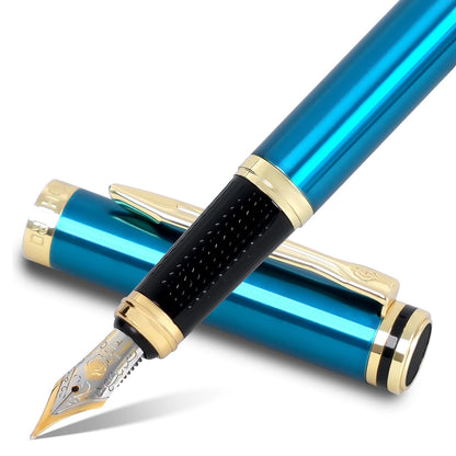 HERO 6177 Green Metal Fountain Pen, 0.5mm Smooth Iridium Fine Nib, Rotary Ink Converter Included, Fits 3.4mm Standard Ink Cartridges (Cartridges NOT Included), Writing Pen for Office & Journaling