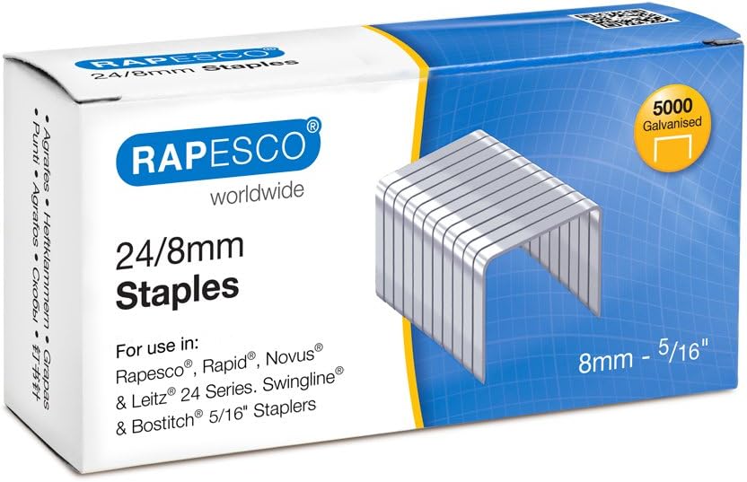 Rapesco Staples, 24/8 mm [Box of 5,000]