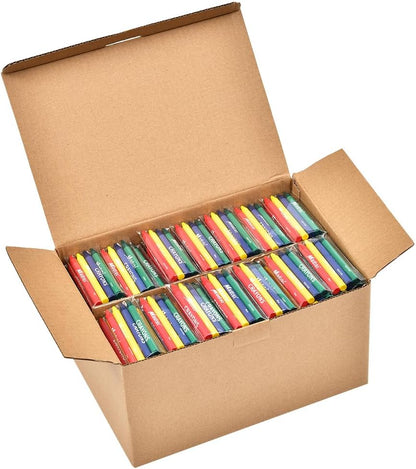 Madisi Crayons Bulk Pack, Regular Size, 4 Colors, 250 Packs, 1000 Count