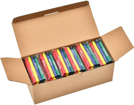 Madisi Crayons Bulk Pack, Regular Size, 4 Colors, 60 Packs, 240 Count