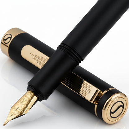 Scriveiner Gold Pocket Fountain Pen, Superb Luxury Pen Gift for Men & Women