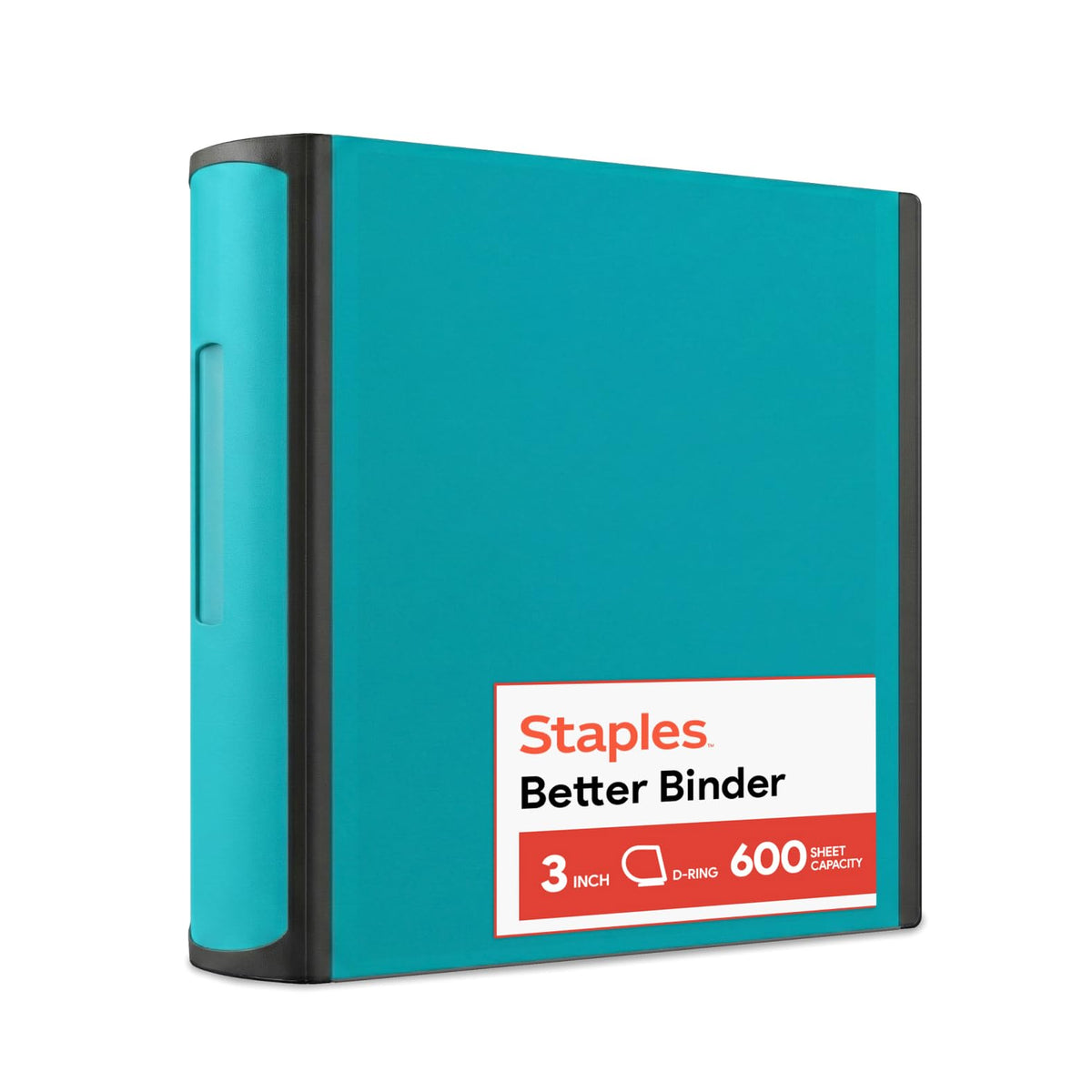 Staples Better Binder, 3 Inch D-Ring, Blue, Reinforced Rubber Spine