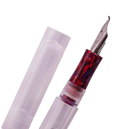 Lanxivi Majohn C1 Fountain Pen Medium Nib, Clear Transparent Acrylic Resin, Mini Pocket Pen, Eyedropper,Cartridges and Converter Filling