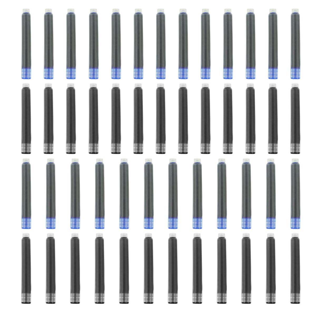 YUNCHUN 40PCS Fountain Pen Ink Refills, 3.4 mm Ink Cartridges Sets for Hongdian, Ink Pen Writing Supplies International Standard Ink Refills, Smooth Writing, Large Capacity and Easy Carry Black + Blue