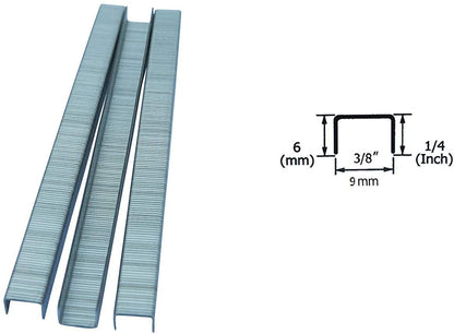 3PLUS 71/06 22 Gauge 3/8-Inch (9mm) Crown 1/4-Inch Leg Length Galvanized Fine Wire Staples, Interchangeable with 71 Series Staples (10,000 per Box)