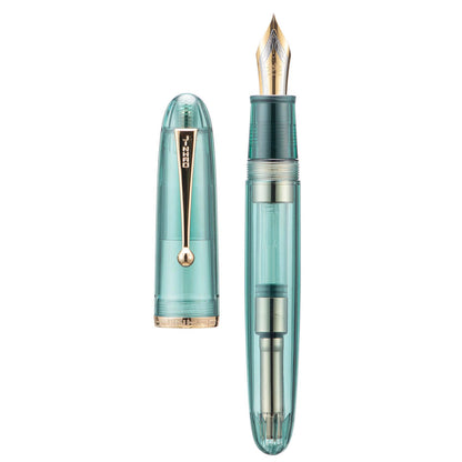 Jinhao 9019 Fountain Pen Dadao Series Green Acrylic #8 Heartbeat Fine Nib Large Converter Smooth Writing Instrument