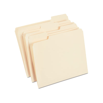 Staples File Folders, Letter Size, 1/3-Cut Tabs, Manila, 100/Pack