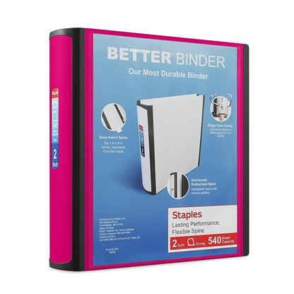 Staples Better Binder, 3 Inch D-Ring, Blue, Reinforced Rubber Spine
