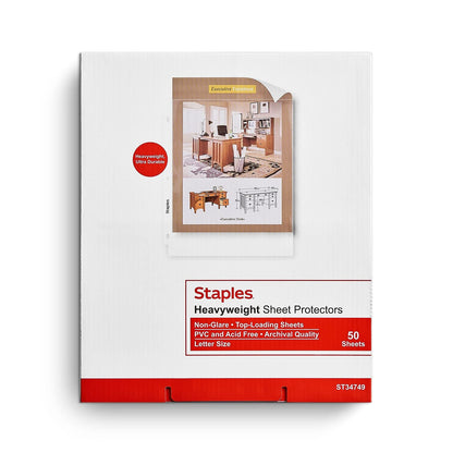 Staples Sheet Protectors, 8.5x11 Inch, Top-Loading, Clear, 200-Pack