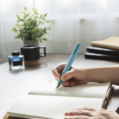 Sailor Fountain Pen TUZU ADJUST, Rotating Nib Feature and Natural Fit Grip, Includes 2 Ink Cartridges and Converter, Beginner, Everyday Use, Light Blue, Medium Point, 12-0541-441